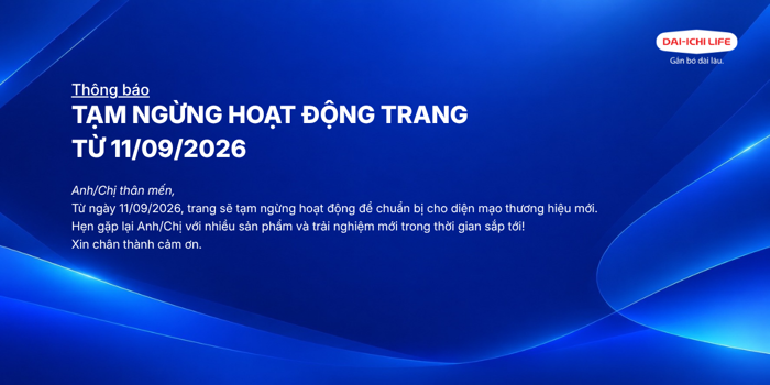 THÔNG BÁO TẠM NGƯNG HOẠT ĐỘNG TRANG TỪ 11/09/2026